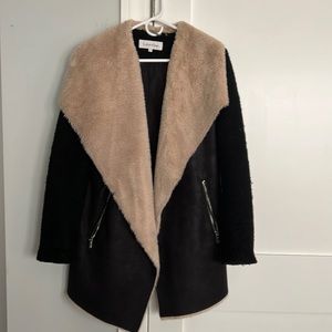 Calvin Klein wool winter coat with faux fur